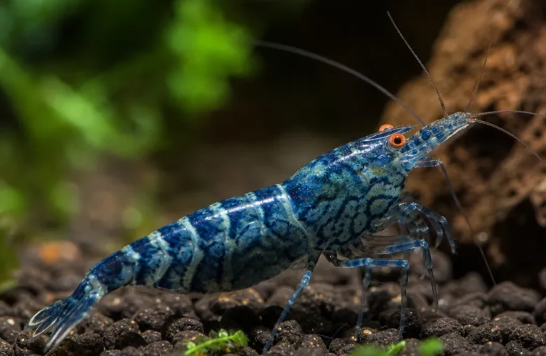 Krewetka Orange Eye Blue Tiger - Caridina mariae 'Orange Eye Blue Tiger'